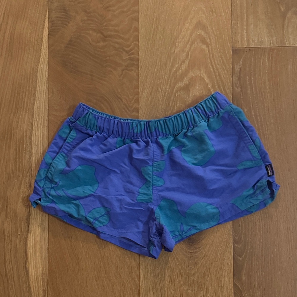 Patagonia Women's Athletic Shorts - Blue and Green